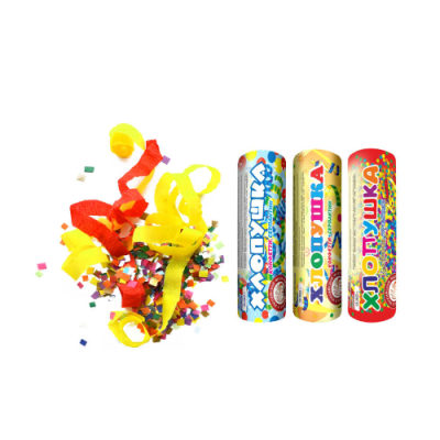 Набор ( 3конф.+3серп.) Набор хлопушек купить в Тольятти | tolyatti.salutsklad.ru